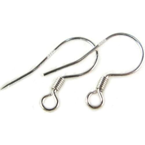 Jewelry Findings 925 Sterling Silver DIY Single Hook Open Earrings Hook Unisex Ear Hooks Earring Fish Hook