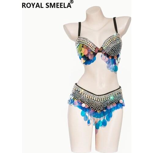 2021 Women New Sexy Belly Dance Costume Clothes Oriental Belly dancing Outfits Beaded belly dancing Bra Belt dancer clothes