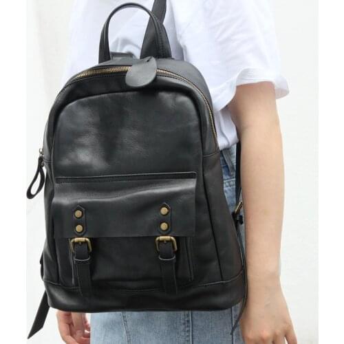 WOHENRED Brand Luxury Backpack Women Genuine Leather Backpacks High Quality College Style Large School Bags For Girls Bagpack