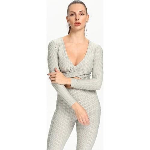 SALSPOR Woman Fitness Top Long Sleeves Solid Color Sport T Shirts With Open Back Shirt Gym Clothes Push Up Running Sport Wear