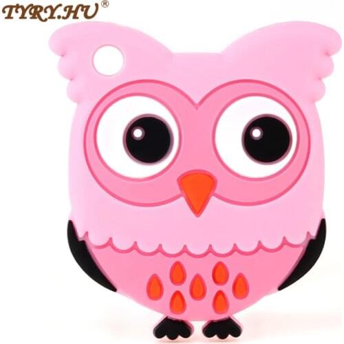 TYRY.HU 1pc Owl Silicone Teether Necklace Pendant Pacifier Chain Baby Teething Play Toys Nursing Food Grade Silicone BPA Free