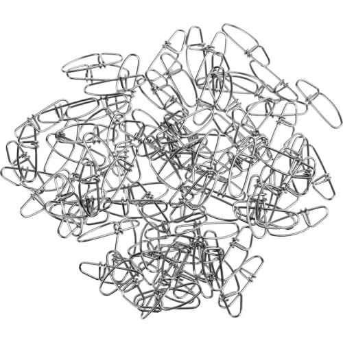 100pcs Fishhooks Nice Fastlock Snap Fishing Barrel Swivel Safety Snaps Hooks Tackle