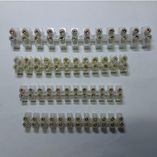 2 pcs 12-Position Wire Connector Plastic Barrier Terminal Block 5A 10A 20A 30A 12 Position 2 Row PA66 Plastic Screw Block