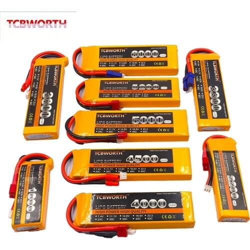 2S 7.4V 1200 3500 4200 4500 5200 6000mAh 25C 35C 60C RC Car LiPo Battery 2S For RC Airplane Quadrotor Boat Aircraft Drone LiPo