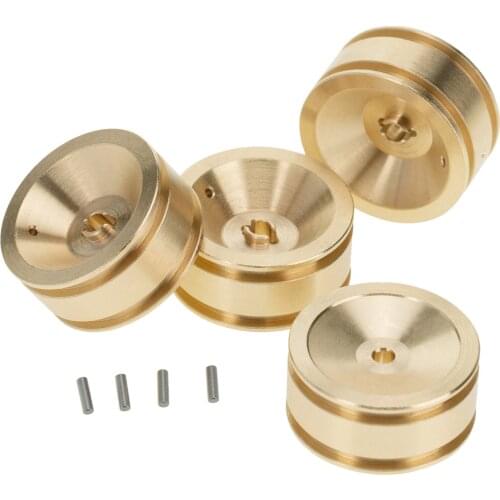 4 Pieces 1/24 RC Brass Metal Wheel Counterweight Balance Weight for Axial SCX24 AXI00002 Crawler Trucks DIY Parts