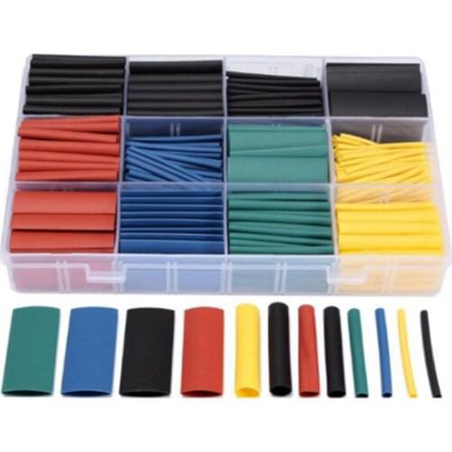 530pcs Heat Shrink Tubing Insulation Shrinkable Tubes Assortment Electronic Polyolefin Wire Cable Sleeve Kit Heat Shrink Tubes
