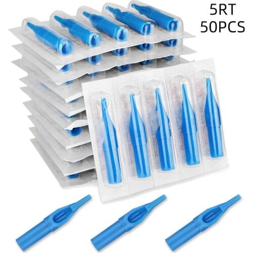 5RT 50 PCS/lot Round Tip Tattoo Disposable Nozzle Tip High Quality Plastic Tips For Tattoo Machine Supplies Free Shipping