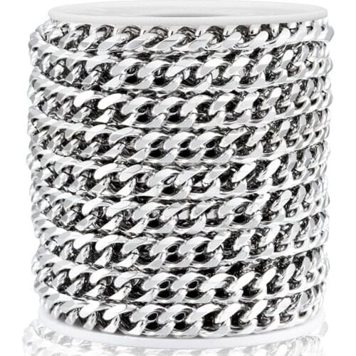 1 Meter Stainless Steel Six-sided Grinding Waist Chain Bag Chains For Jewelry Making Material Bracelet Necklace Wholesale