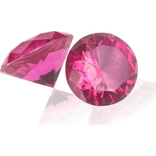 60mm Fuchsia Crystal Diamond Paperweight Glass Crystal Decorative Diamonds Fengshui Ornaments Home Wedding Decoration