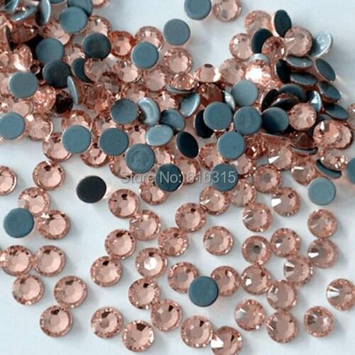 Free shipping !!!! Korea rhinestone SS 16 100 gross Hot fix rhinestone light peach for child slipper