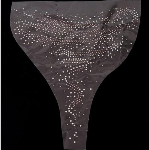 Bling stone neckline Iron On Transfer Patches Hot Fix Rhinestone Motif Iron On Crystal Transfers Design For Shirt Dress