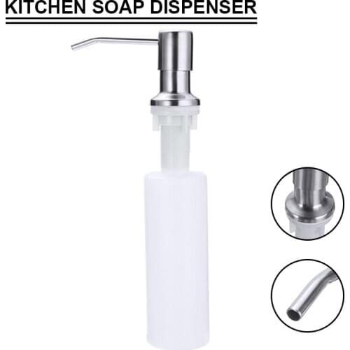 Kitchen Sink Soap Dispenser Plastic Detergent Liquid Soap Lotion Dispensers Stainless Steel Head Accessories