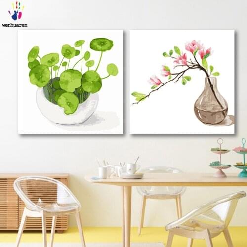 DIY colorings pictures by numbers with colors Magnolia flower arrangement picture drawing painting by numbers framed Home