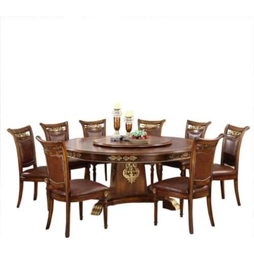 European dining table chair combination round table with turntable round table table