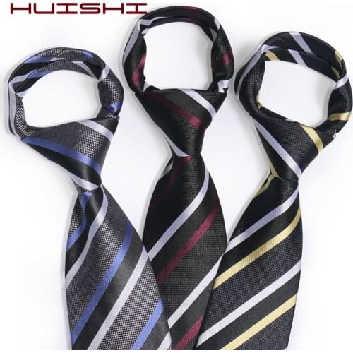 HUISHI Tie Men Wedding Solid Color Stripe Flower Floral 8cm Jacquard Necktie Black Dark Blue Accessories For Business Party