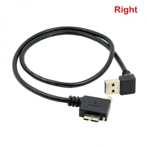 Down Direction Right Angled 90 Degree USB 3.0 A plug to usb 3.0 Micro B Plug Left & Right Angled locking screws Panel Cable 40cm