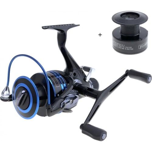 Double Braking Carp Fishing Reel 6000 Series 9+1BB Max Drag 18KG / 40LB Metal Spinning Reel with Double Line Cup