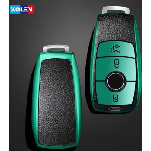 Leather+TPU All-Inclusive Car Remote Key Cover Case For Mercedes Benz 2017 E Class W213 E200 E260 E300 E320 2018 S Class Key Fob
