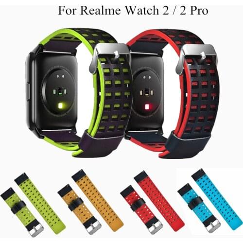 Leather Realme Watch 2/2 Pro Strap Bracelet Sports Breathable Watchbands PU Leather Wristband Men Women for Realme Watch S Pro