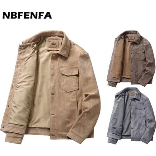 Suede Leather Jacket Men Casual Male Coats Solid Vintage Outwears Men Clothing Windbreaker Sportswear Autumn Spring Jacket LX009