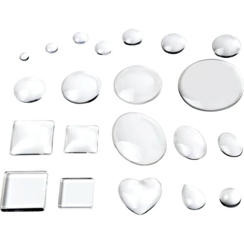 Square Heart Oval Round Dome Cabochon Transparent Magnifying Clear Glass Cabochon For DIY Tray Pendant Necklace Jewelry Making