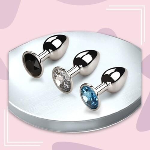 Metal Anal Sex Toys Butt Plug Stainless Steel Crystal Prostate Massage Plugs, SM Toys for Women Men Adult Products