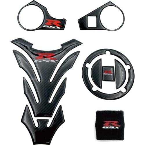 Motorcycle 3D Carbon Fiber Fuel Tank Cap Stickers Pad Fork Triple Tree Upper Clamp Decal For Suzuki GSXR GSX-R 1000 K9 2009-2016