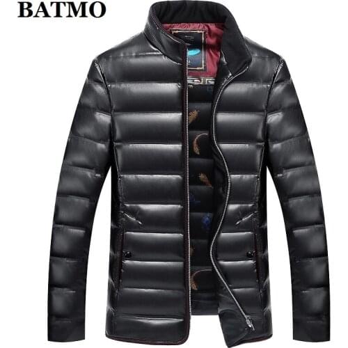 BATMO 2019 new arrival winter high quality 90% white duck down jackets men,mens PU down jackets,plus-size M-8XL 8040