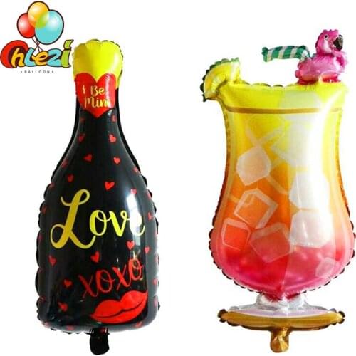 Wholesale 50pcs Flamingo cup xoxo lip love bottle Balloons Party Decor Foil Helium Globos Be mine Wedding Supplies Kids Toys