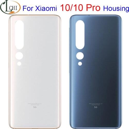 Original For Xiaomi Mi 10 Battery Back Cover Glass Housing No Camera Lens For Xaiomi mi 10 Pro Back Cover Case Mi 10 10Pro Cover