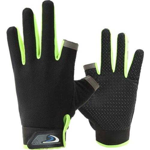 Winter Fishing Gloves 1Pair 6 Colors 2 Half-Finger Anti-slip Breathable Gloves Outdoor Sport Cycling Gloves Fishing Equipment
