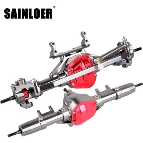 SAINLOER 1/10 RC Car Complete Alloy CNC Metal Front And Rear Axle With Arm CNC Machined For 1:10 Rc Crawler AXIAL SCX10 RC4WD