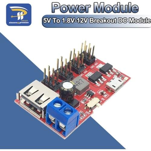 MINI USB Power Breakout DC To DC Power Supply Module Micro USB 5V To 1.8V-12V 1.8V 3.3V 5V 9V 12V Switch For Arduino