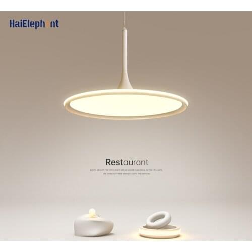 White Black Simple Round Pendant Lights For Dining Living Room Bedroom Modern Acrylic Hanging Lamps Decorative Lighting Fixtures