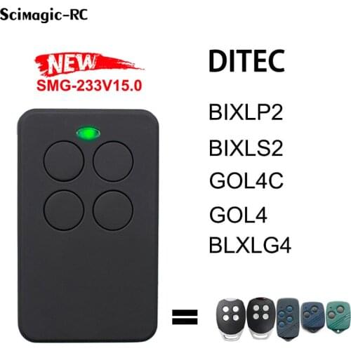 DITEC GOL4C BIXLS Garage Gate Door Remote Control Clone 433.92MHz Fixed Code Transmitter Opener
