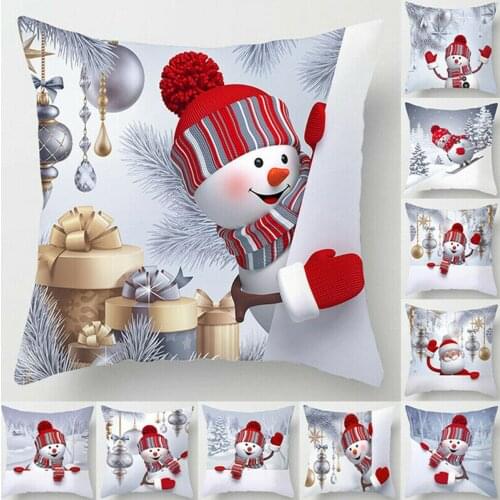 Christmas Pillowcase Decorative Sofa Snowman Santa Claus Cushion Cover Pillow Case 45*45cm Cushion Case Pillow Cover Home Decor