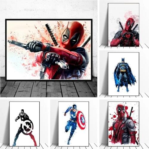 Marvel Watercolor Avengers Canvas Painting Movie Characters Prints and Posters Wall Art Picture for Kids Room Home Decor Cuadros