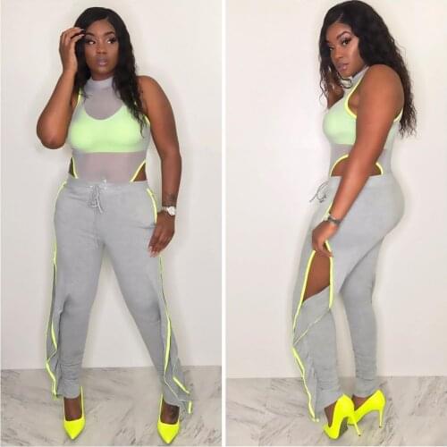 Stacked Pants Women Solid High Waist Drawstring Side Hollow Out Pleated Pants Casual Active Leggings Thick Sweatpants Trousers