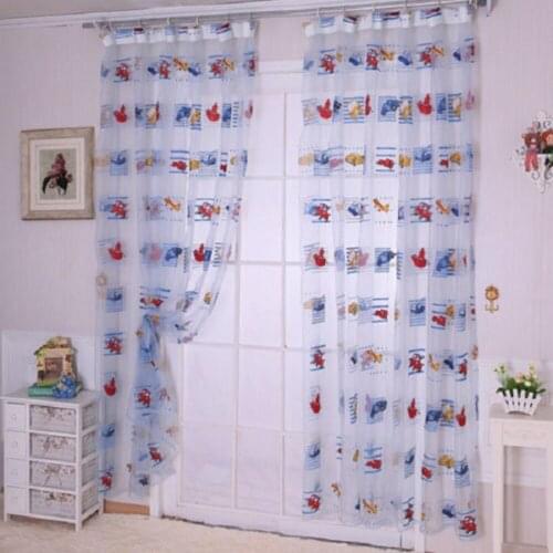 NEW 100cm*200cm Children Car Pattern Drape Panel Sheer Scarf Door Room Window Curtain Wholesale