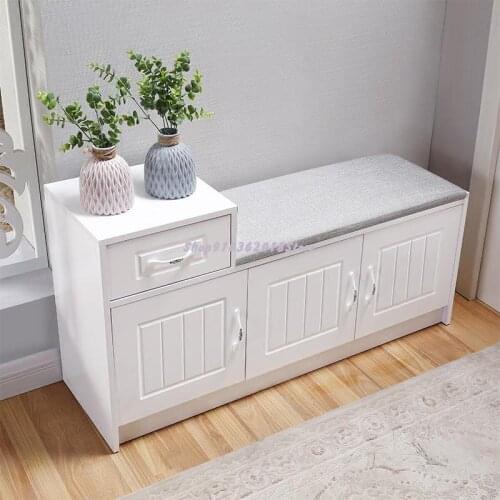 Door Changing Shoes Stool Wearing Shoes Stool Shoe Cabinet Simple Modern European Style White Changing Shoes Stool Storage Stool