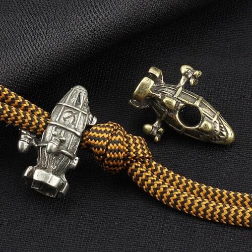 Vintage Brass Airship Knife Beads DIY Accessories Gifts EDC Survival Paracord Beads