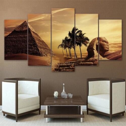 Yujohom 5D Egyptian Pyramids Landscape 5 Pcs/set Diy Diamond Painting Large Full Square Crystal Mosaic Embroidery Multi-picture