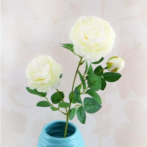 30pcs Western Artificial Rose Flowers White Peonies Silk Flowers Fake Flower Wedding Home Party Decor Peony Bouquet Flower