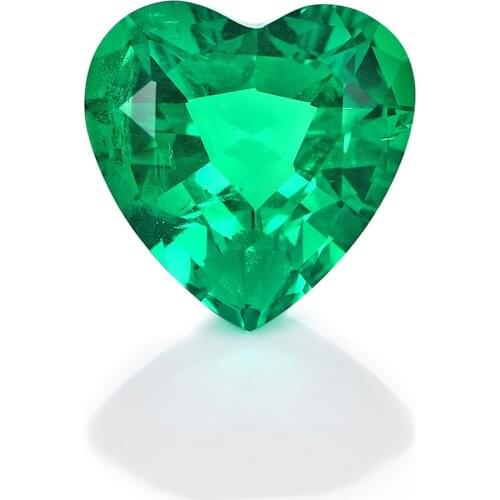Green Emerald from Columbian Hearts Shape 6mm*6mm 0.7 Carats Hydrothermal for Jewerly Earring Design Top Quality Emerald