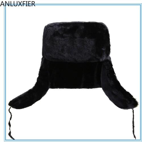 B-8637 Male Winter Cap Ear Protection Eld Leather Ears Protection Hat Northeast Thick Warm Outdoor Man Fox Fur Straw Hat