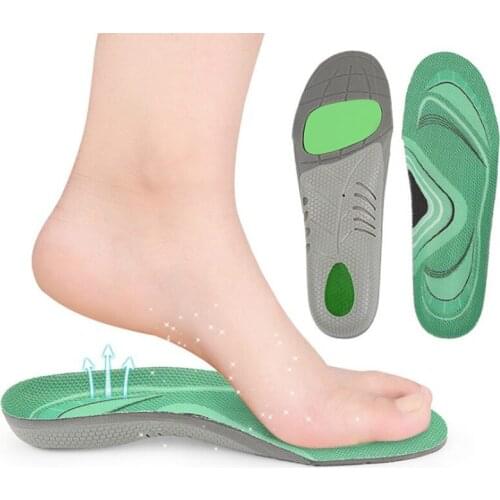 1Pair Green EVA Sports Arch Correction Insole Arch Support Insole Breathable Running Sliding Wear Insole