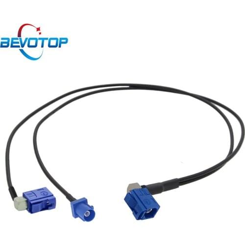 1PCS Fakra C 1x Male to 2xFemale Right Angle Navigation GPS Antenna Extension Cable for Auto Car Ship Y Type RG174 RF Coax Cable