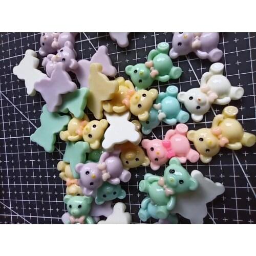 1pcs/lot Resin flat back bear 24mm Ornaments Micro landscape Ornaments Creative Home Gardening Decorations
