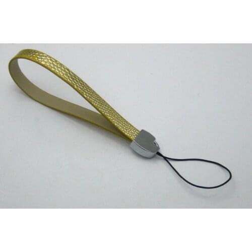 10 Gold PU leather Phone/Mp3 Wristlet Lanyard Strap Fit 8mm Slide Charm