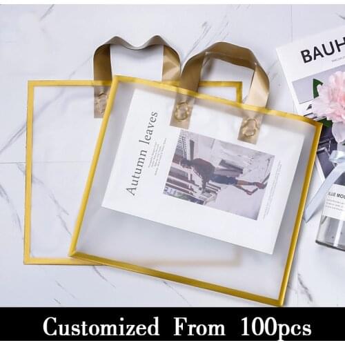 Custom Logo Phnom Penh Matte Wedding Favor Bags With Handle Plastic Gift Bag Print One Color Logo Double Sided Free Design100PCS